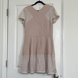 BCBGMaxAzria Beige and White textured Dress